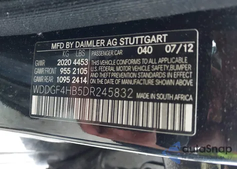 2013 Mercedes-Benz C 250 Sport from USA, damaged, VIN WDDGF4HB5DR245832